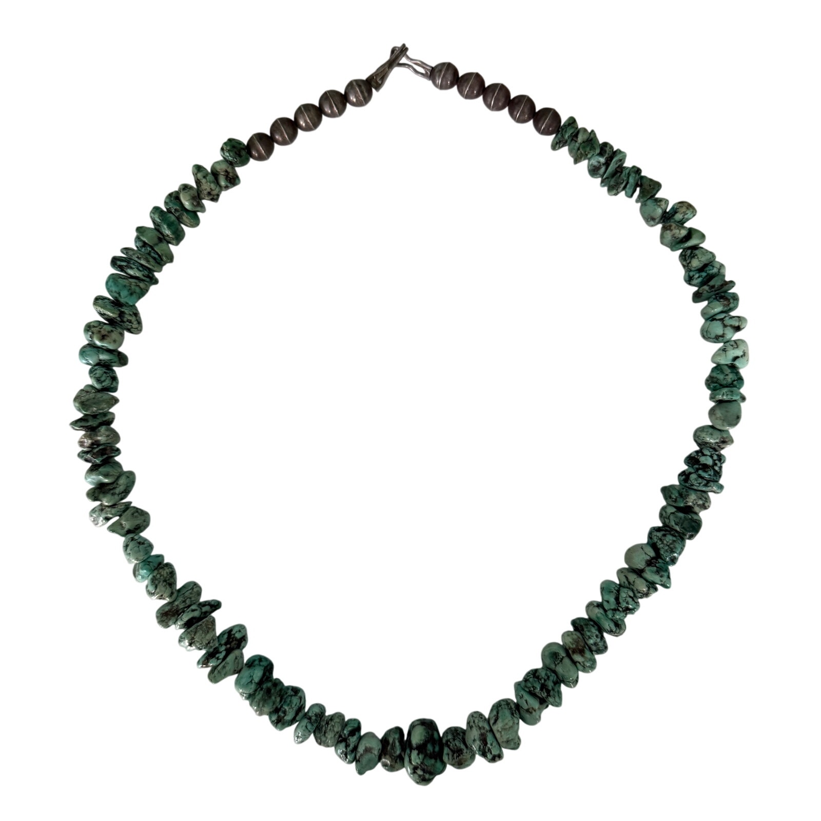 Vintage Turquoise Nugget Necklace 1970s Likely Morenci Mine- 22 160$